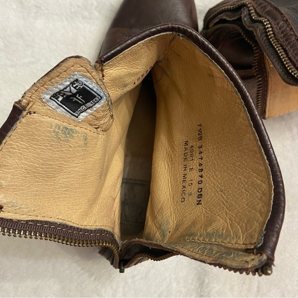 Frye Tyler SVL Engineer Brown Leather Ankle Boots Size 7.5 - Picture 9 of 11